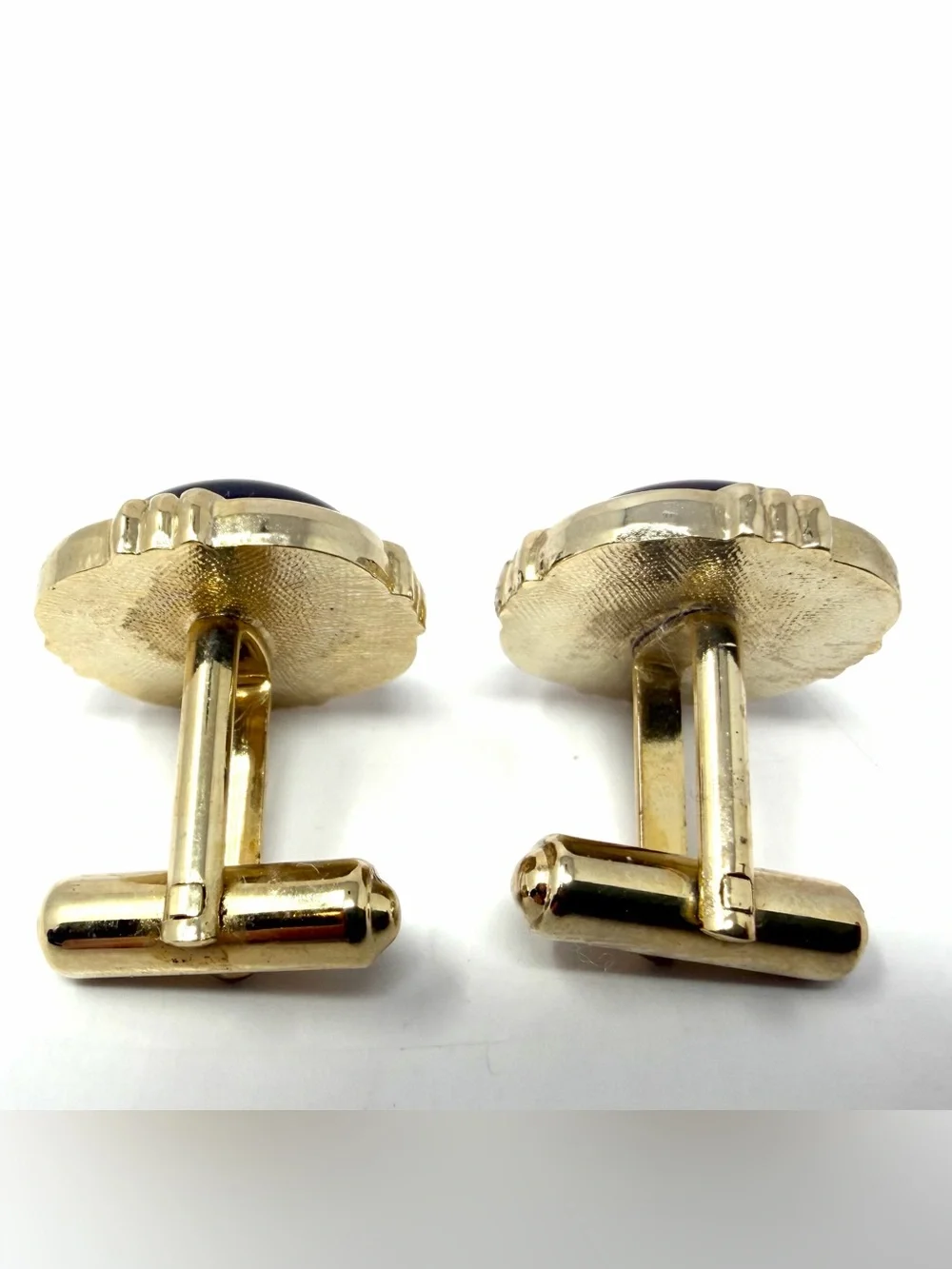 Limoges Castels France Cufflinks & Tie Clip Set Gold Color Navy Nautical Anchor